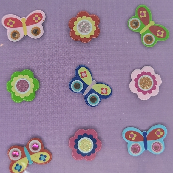 K&Company Brads Butterfly and Flowers Brads 9 pcs Bugs Spring Summer Brads - Picture 4 of 8